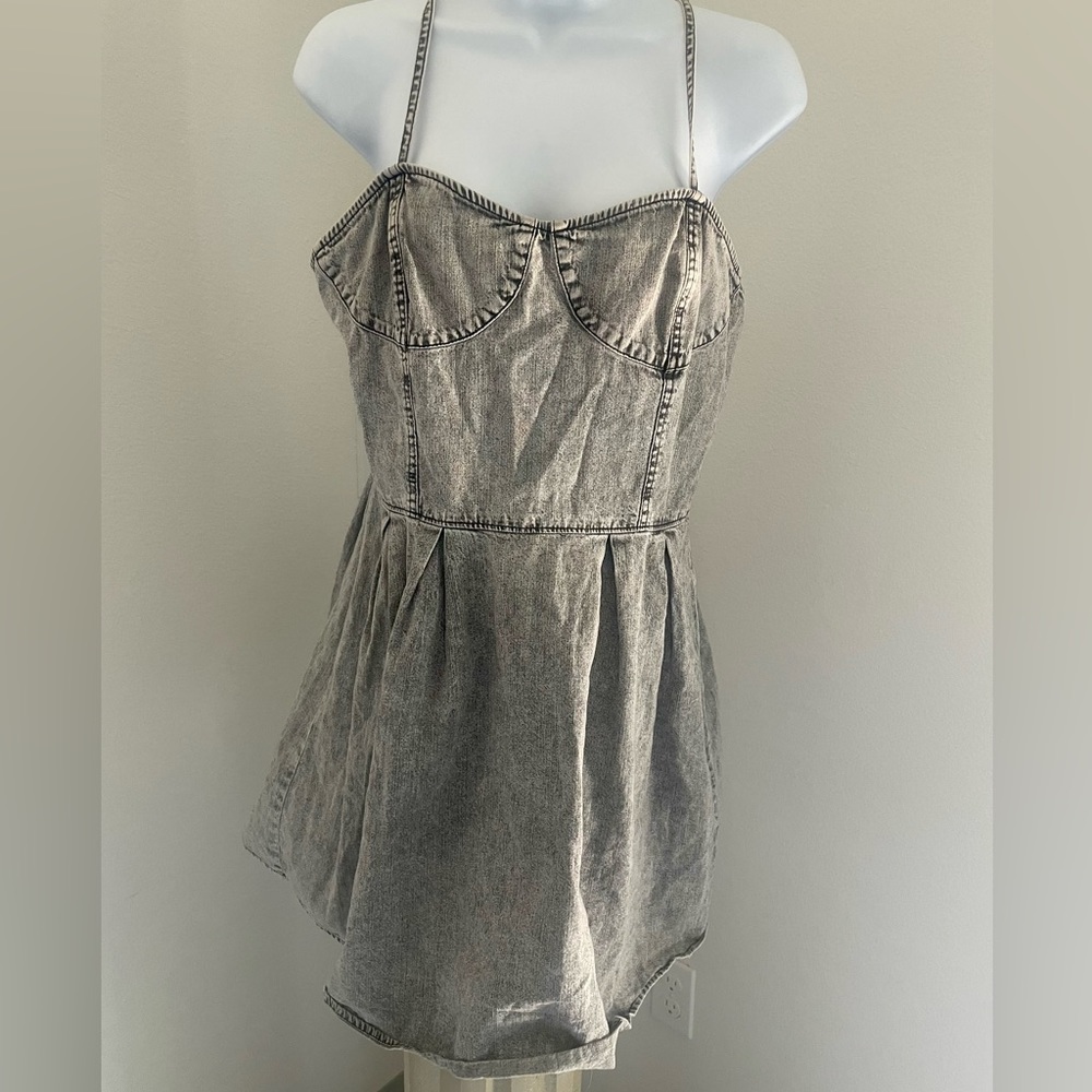 Large Light Grey Denim Dress